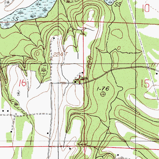Topographic Map of New Mount Moriah Church, AL