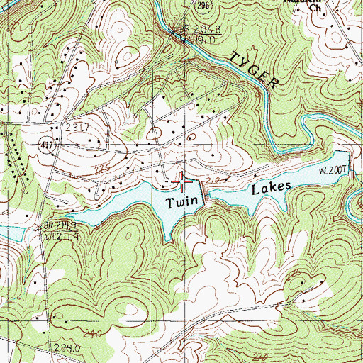 Topographic Map of South Carolina Noname 42015 D-3347 Dam, SC