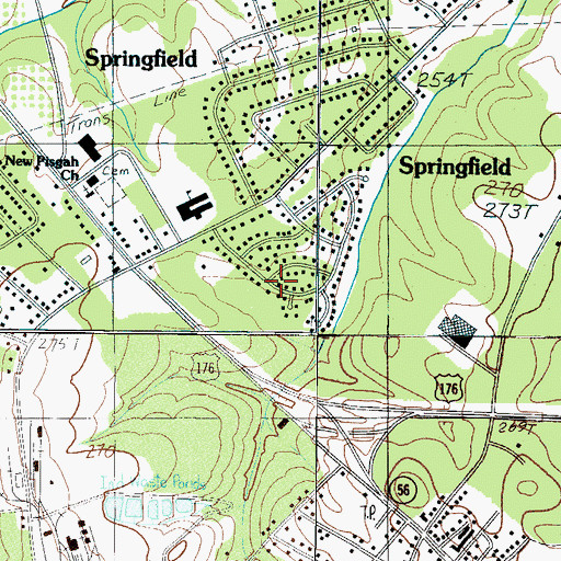 Topographic Map of South Carolina Noname 42017 D-3351 Dam, SC