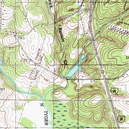 Topographic Map of South Carolina Noname 42018 D-3355 Dam, SC