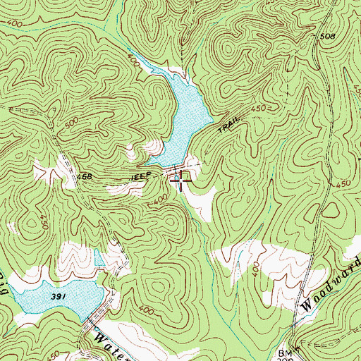 Topographic Map of Wateree Creek Conservation District Reservoir, SC