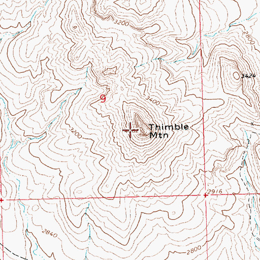 Topographic Map of Thimble Mountain, AZ