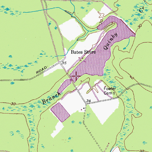 Topographic Map of South Carolina Noname 08001 D-3473 Dam, SC