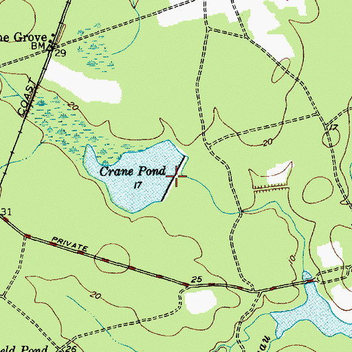 Topographic Map of South Carolina Noname 08013 D-3470 Dam, SC