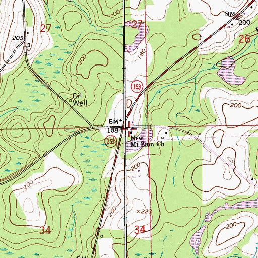 Topographic Map of New Mount Zion Church, AL