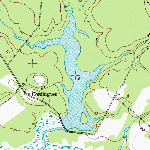 Topographic Map of Rice Hope Lake, SC