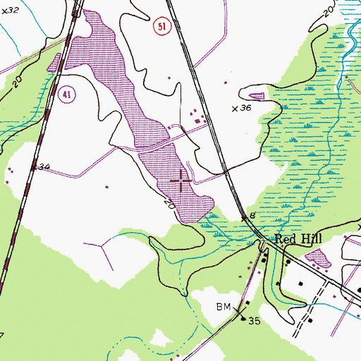 Topographic Map of Rames Farm Pond, SC