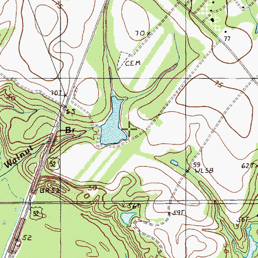 Topographic Map of South Carolina Noname 45005 D-3081 Dam, SC