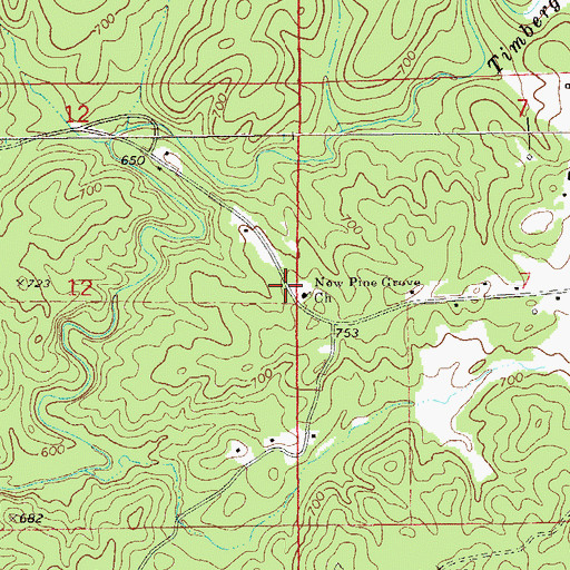 Topographic Map of New Pine Grove Baptist Church, AL