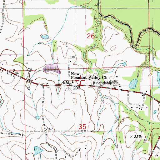 Topographic Map of New Pleasant Valley African Methodist Episcopal Zion Church, AL