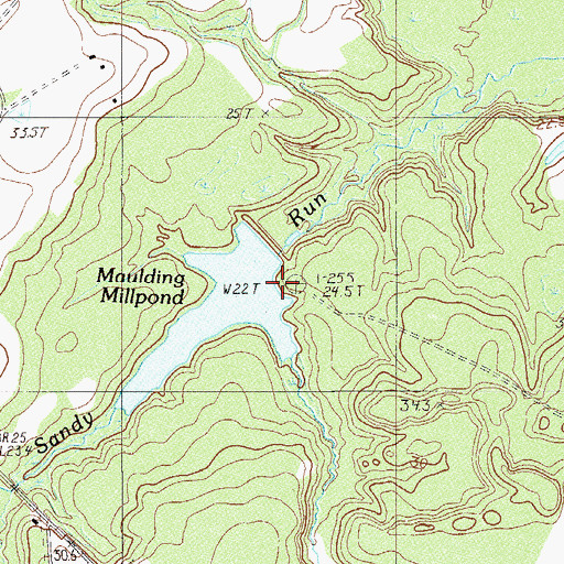 Topographic Map of South Carolina Noname 25016 D-2597 Dam, SC