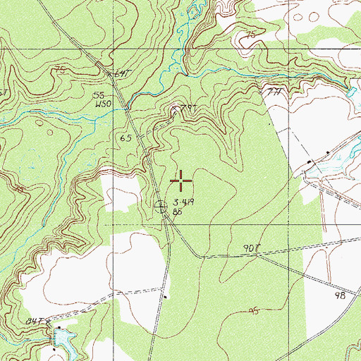 Topographic Map of South Carolina Noname 25017 D-2601 Dam, SC