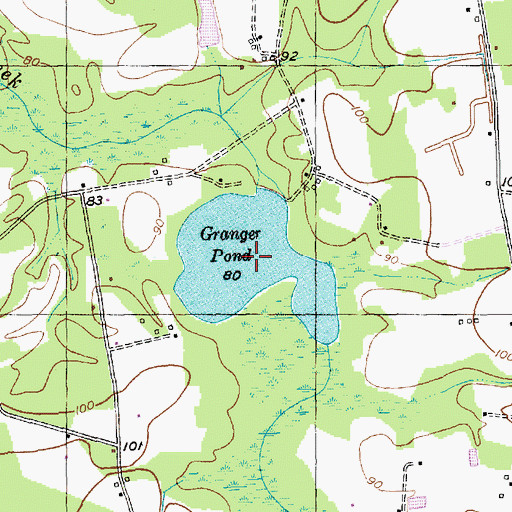 Topographic Map of Granger Pond, SC