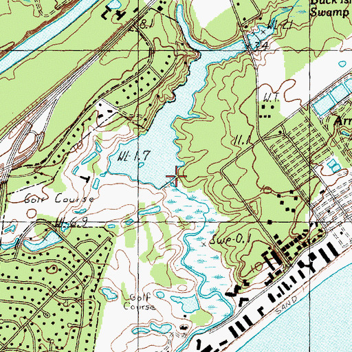 Topographic Map of South Carolina Noname 26026 D-3634 Dam, SC