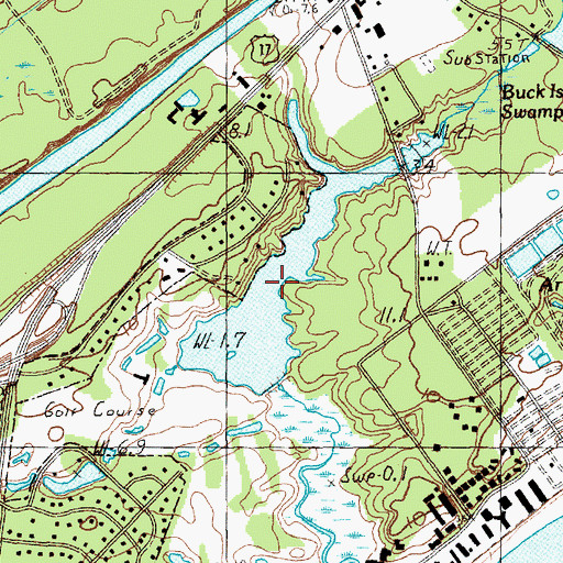Topographic Map of Dunes Lake, SC