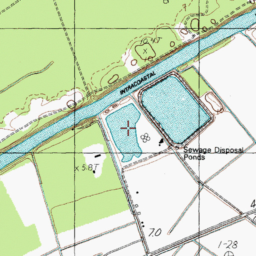 Topographic Map of Myrtle Beach Lagoon, SC