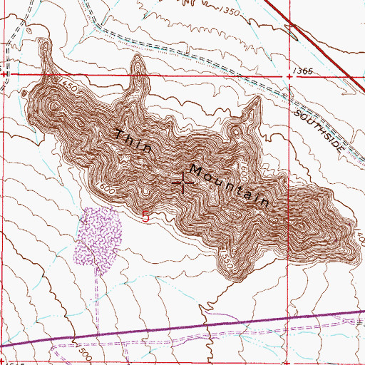 Topographic Map of Thin Mountain, AZ