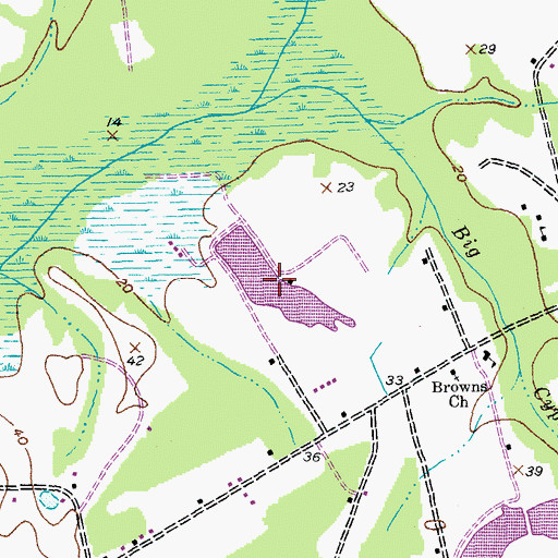 Topographic Map of Mack James Pond, SC