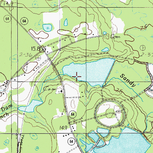 Topographic Map of South Carolina Noname 15007 D-2384 Dam, SC