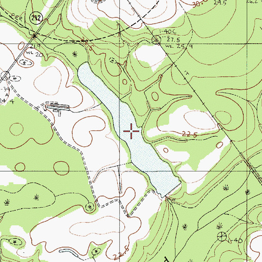 Topographic Map of J J Padgett Pond, SC