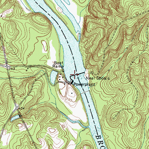 Topographic Map of Neal Shoals Reservoir, SC