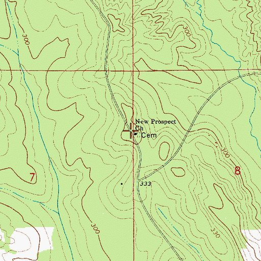 Topographic Map of New Prospect Church, AL