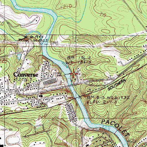 Topographic Map of Clifton Mill Number Three Pond Dam D-3369, SC