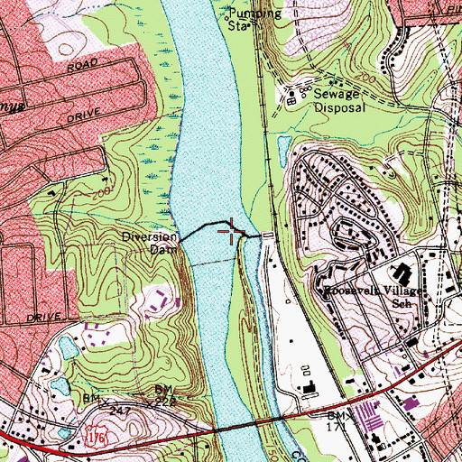 Topographic Map of Columbia Reservoir, SC