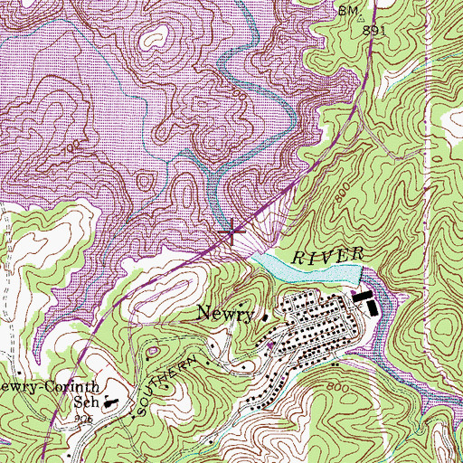 Topographic Map of Little River Dam, SC