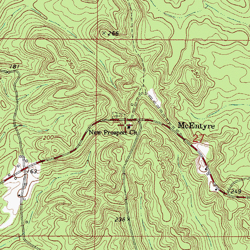 Topographic Map of New Prospect Church, AL