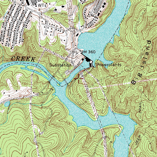 Topographic Map of Great Falls-Dearborn Dam, SC