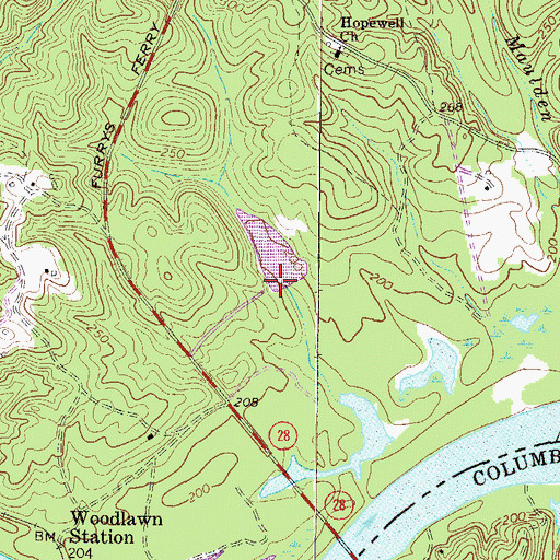 Topographic Map of South Carolina Noname 35007 D-0638 Dam, SC