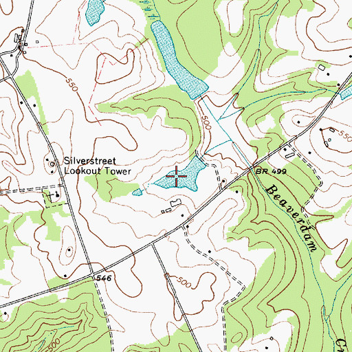 Topographic Map of Longshore Number One D-1468 Dam, SC