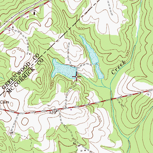 Topographic Map of South Carolina Noname 35001 D-0642 Dam, SC