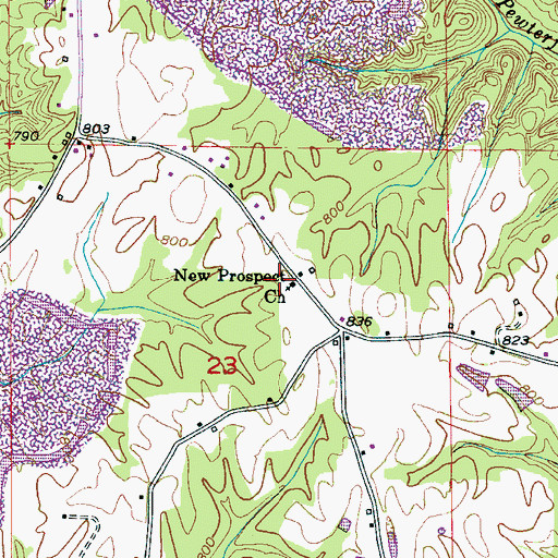 Topographic Map of New Prospect Baptist Church, AL