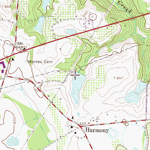 Topographic Map of South Carolina Noname 19024 D-0497 Dam, SC