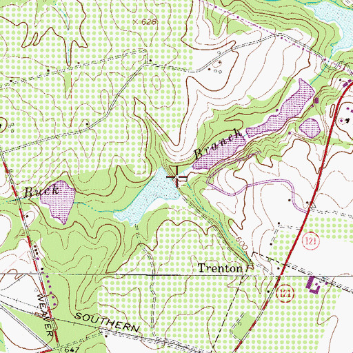 Topographic Map of South Carolina Noname 19016 D-0889 Dam, SC