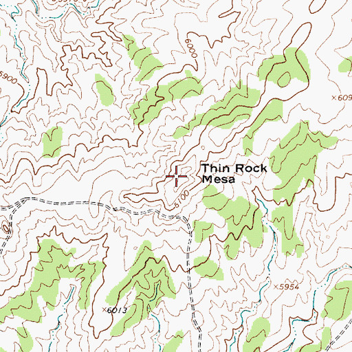 Topographic Map of Thin Rock Mesa, AZ
