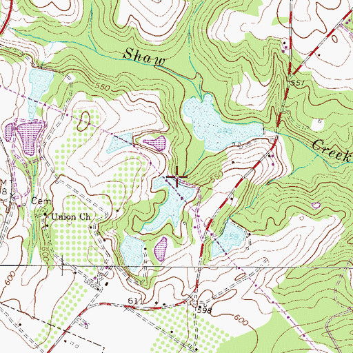 Topographic Map of South Carolina Noname 19047 D-0884 Dam, SC