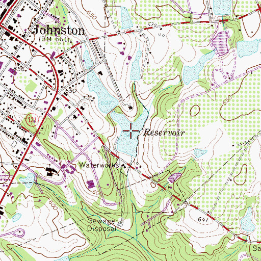Topographic Map of Johnston Sc Reservoir, SC