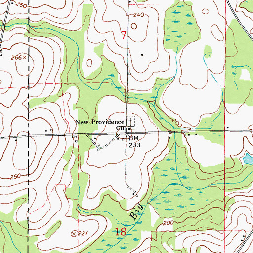 Topographic Map of New Providence Church, AL