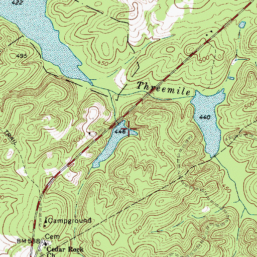 Topographic Map of South Carolina Noname 12011 D-0211 Dam, SC