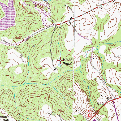 Topographic Map of Webb Pond, SC