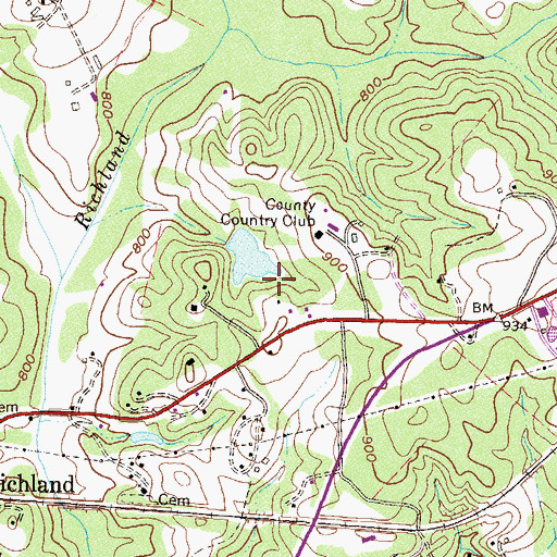 Topographic Map of County Country Club Pond Dam D-1658, SC