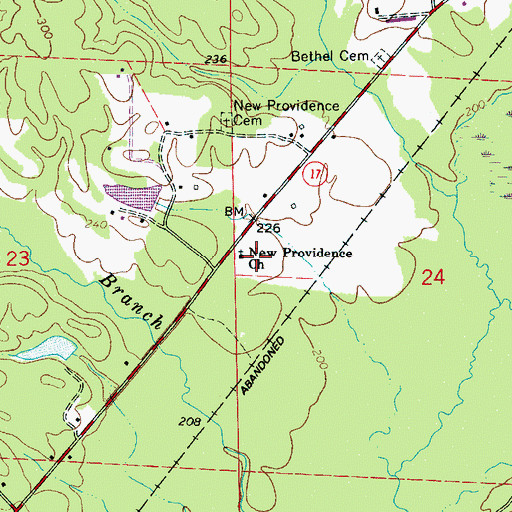 Topographic Map of New Providence Church, AL