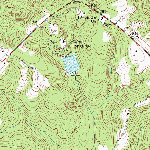 Topographic Map of Camp Longridge Lake Dam D-0534, SC