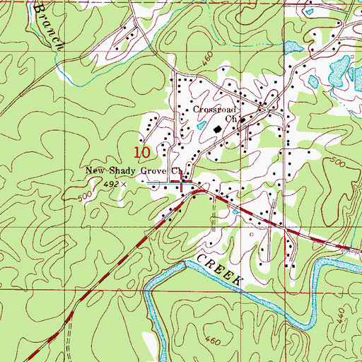 Topographic Map of New Shady Grove Church, AL