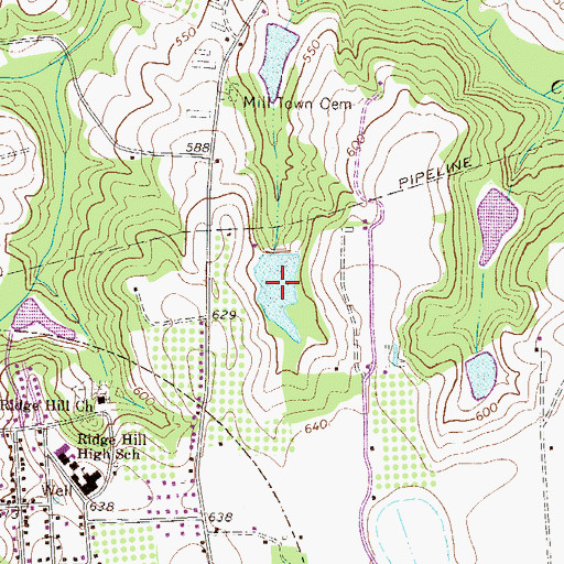 Topographic Map of J C Watson Pond, SC