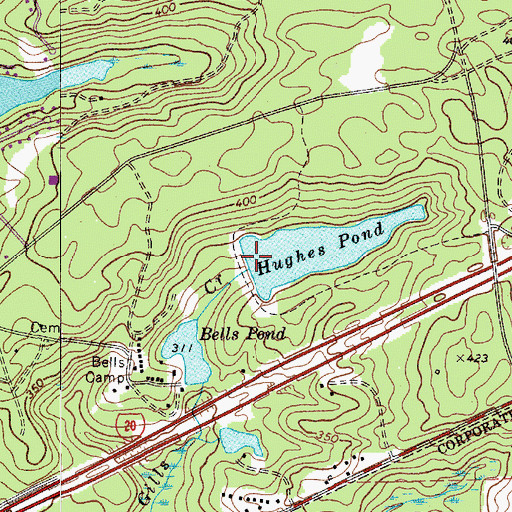 Topographic Map of Hughes Pond D-0573 Dam, SC
