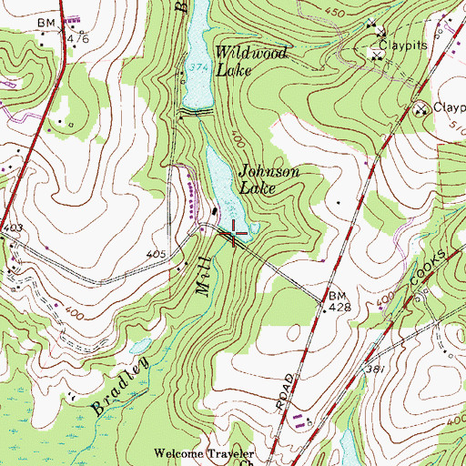 Topographic Map of Johnson Lake Dam D-0709, SC